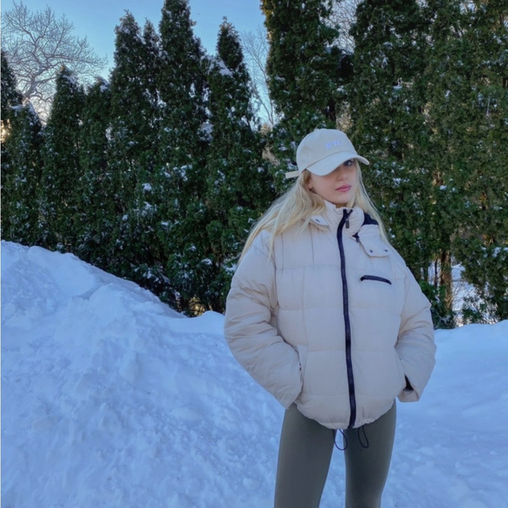 Urban Outfitters Cream Puffer Jacket